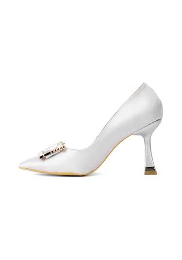 Elit Brk326s Kadın Tokalı Klasik Topuklu Ayakkabı Gri Gri