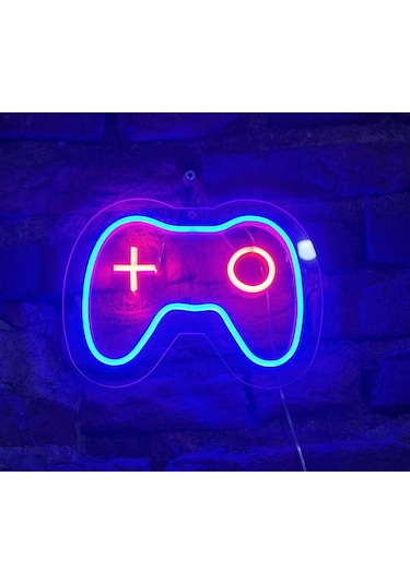 Oyuncu Konsolu Neon Led Duvar Aydınlatması Küçük