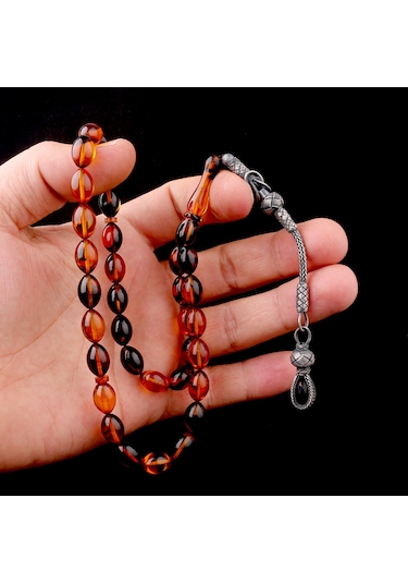 1000 Ayar Gümüş Püsküllü Arpa Kesim Karışık Renk Ateş Kehribar Te