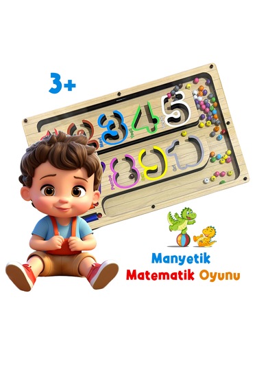 Tineke Manyetik Eğitici Renkli Sayma Ve Eşleştirme Labirenti Eğitim Oyuncağı - Ahşap Montessori Oyunu Sayı