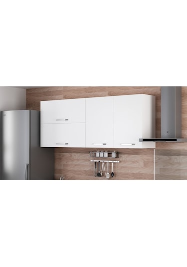 Minar 185 Cm Mutfak Dolabı Beyaz 185-B2-Üst Modül Beyaz