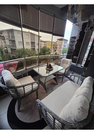 Tu Tienda Kartepe 2 1 1 Rattan Bahçe Balkon Takimi,gri Rattan/krem Kumaş Vizon Tu Tienda Kartepe 2 1 1 Rattan Bahçe Balkon Takimi,gri Rattan/krem Kumaş Vizon