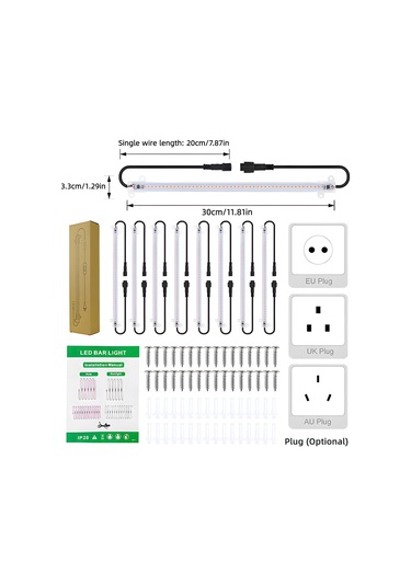 Led Bitki Büyüyen Işık Şeritleri 12" Tam Spektrumlu Pembe Mor Işık