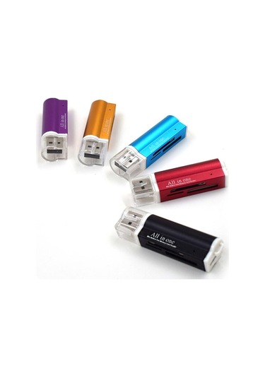 Siyah Mikro Sd Sdhc Tf M2 Mmc Ms Pro Duo Hepsi Bir Arada Usb 2.0 Çoklu Bellek İçin Vaorlo Kart Okuyucu