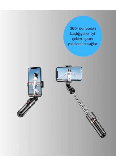 Bfs Bluetooth Selfie Çubuğu Işıklı, Katlanabilir, Uzaktan Kumandalı