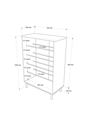 Robin Home Rio Ayakkabılık Metal Ayaklı 5 Raflı Beyaz