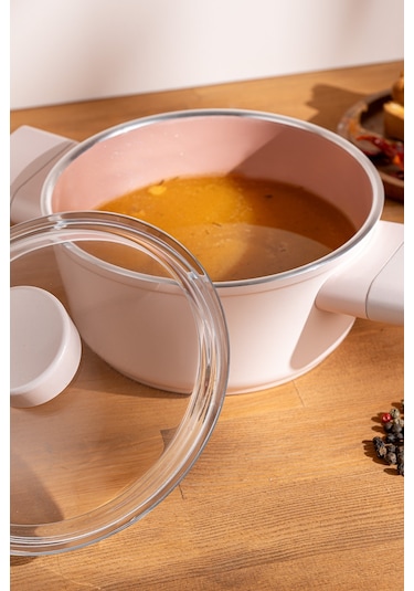 Emsan Swiss Crystal Derin Tencere- Pembe 16 CM