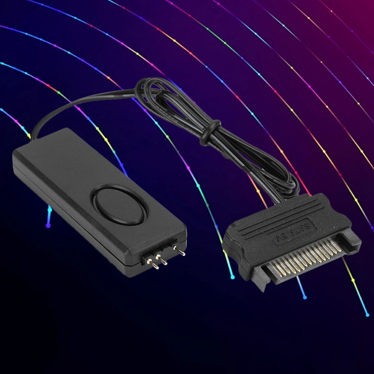 Xiyyadms Siyah Rf Kumanda 5v Argb Kontrolcü - 3pin Sata Beslemeli, Renkli Işık Efektleri, Kasa Fanları Ve Radyatörler İçin