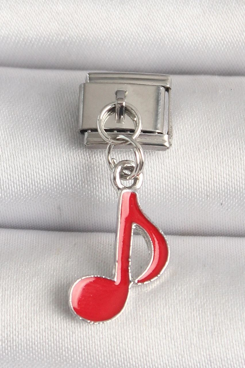 Dodes Dodes 316l Çelik Gümüş Renk Kırmızı Müzik Nota Model Nomination Charm Tg27bc1218 Çok Renkli
