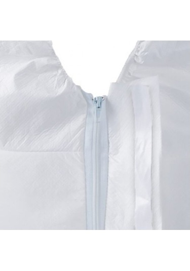 8M Tek Kullanımlık Lamine Fermuarlı Koruyucu Tulum 55 - 60 G Beyaz