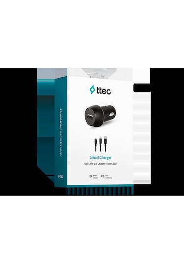 Ttec SmartCharger 2.1A Araç Şarj Aleti ve Trio Kablo Siyah - 2CKS20TS