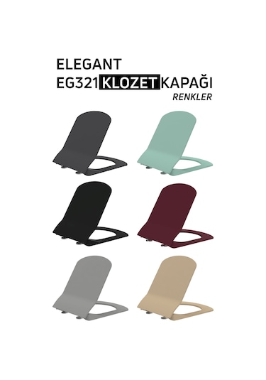 Elegant Duroplast Yavaş Kapanan Klozet Kapağı Cool Grey Gri