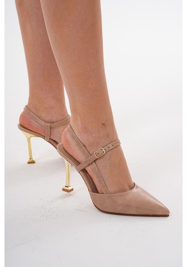 Kadın Topuklu Stiletto Ayakkabı Vizon