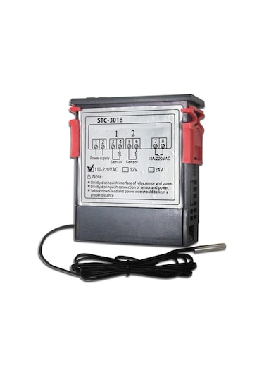 Gajeena Stc-3018 Yüksek Hassasiyetli Dijital Sıcaklık Kontrol Cihazı, Geniş Voltaj Aralığı Ve Uzun Sensör Kablosu