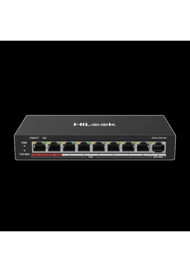 Hılook Ns-0109p-60 B , 8 Port, Megabit, Poe 60w, 1 Port Megabit Uplink, Long Range 250metre, Yönetil