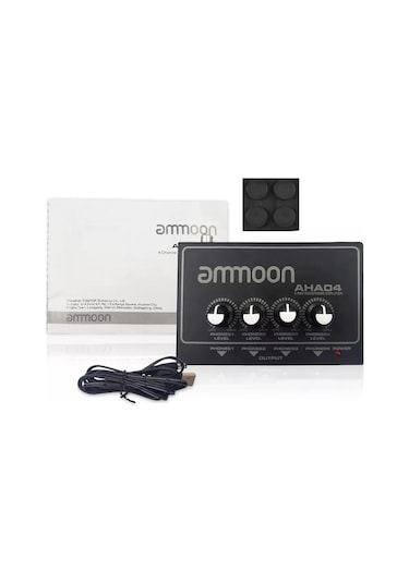 Ammoon Aha04 1/4 İnç Ve 1/8 İnç Girişli Taşınabilir Siyah