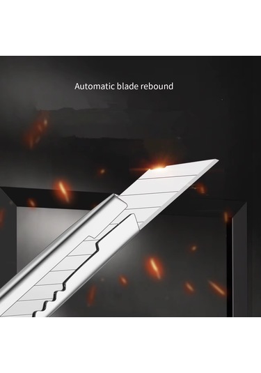 1 Adet İnce Metal Gövdeli Cep Tipi Mini İnce Maket Bıçağı Falçata 9mm