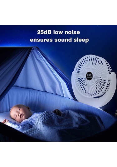 Konesam Taşınabilir Usb Şarjlı Masa Üstü Mini Fan - Beyaz