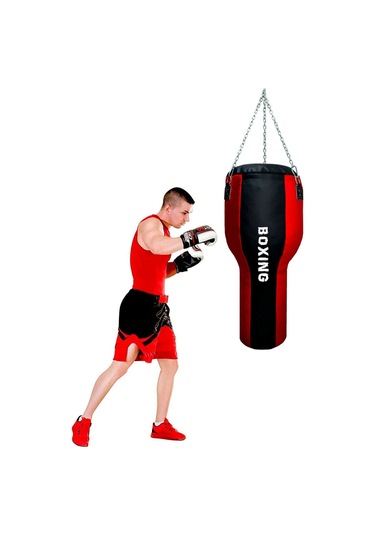 Spor Byfit Salon Tipi Özel Tasarım Aparkat Boks Torbası Kırmızı - Siyah