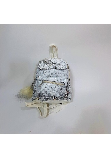 Fiyra Crn Beyaz Pullu Kız Çocuk Sırt Çantası 16cmx20cmx10cm Beyaz