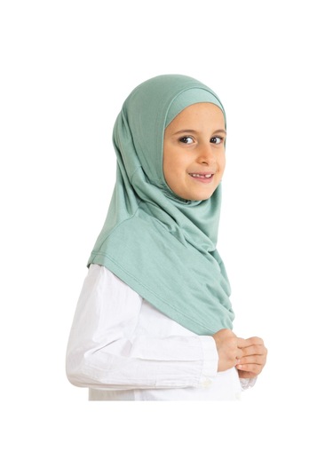 Çocuk Hazır Giyim Başörtüsü Şal Turban Viskon - Açık Yeşil Açık Yeşil