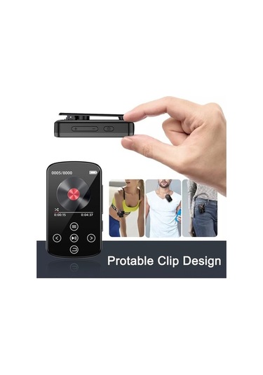 Flybuy Bluetooth 5.4 Kablosuz Mp3 Çalar - 1.5 İnç Dokunmatik Ekran, Fm Radyo, Ses Kayıt, Spor Ve Seyahat İçin Taşınabilir Müzik Çalar