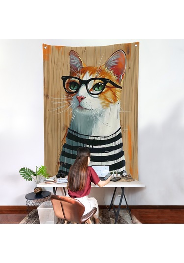 Cool Kedi Duvar Örtüsü-7644