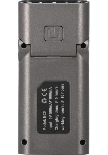 Maiyame Kolsuz Çalışma İçin Şapka Klipsli B20 İndüksiyonlu El Feneri, Balıkçılık Ve Kamp İçin Pratik Aydınlatma Gri