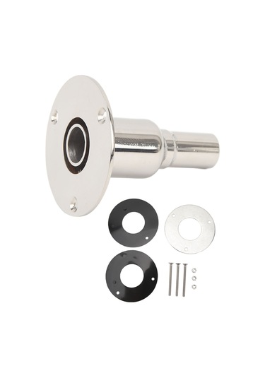 Lemestar 316 Paslanmaz Çelik Gemi Exhaust Bağlantı Elemanı - 22mm Boru Soketi, Siyah Yalıtkanlı, Deniz Ortamı İçin Dayanıklı