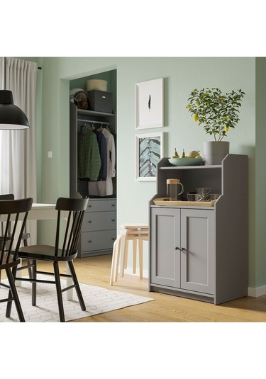 Büfe, Gri, 70x116 Cm Depolama Ve Organizasyo Vitrin Gri