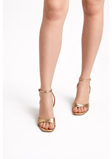 Tual Shoes Kadın Gold Topuklu Ayakkabı Altın