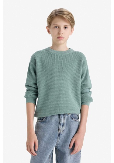 Defacto Erkek Çocuk Bisiklet Yaka Triko Kazak F0959a825wngn1129 Yeşil