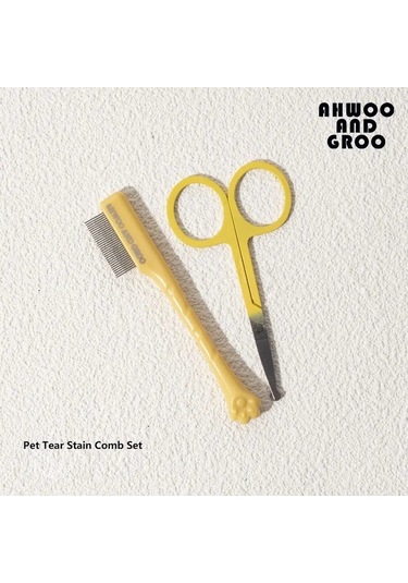 Pet Yüz Temizleme Seti - Gözyaşı Lekeleri - Köpek Ve Kedi Saç Onarımı - Sarı Set Yurt Dışından