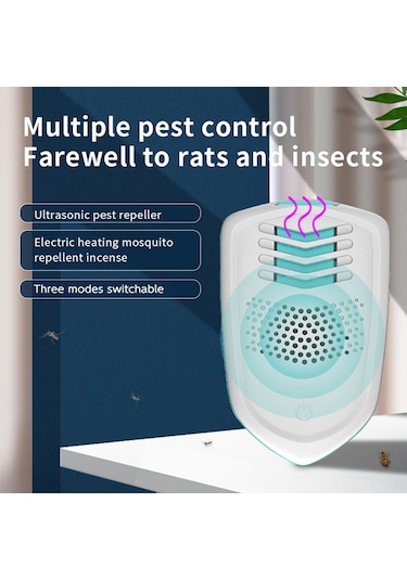 Skycity Siyah Avrupa Şarjlı Ultrasonik Sıçan-at Kovanı Isıtıcı, 3 Modlu 160m² Kapsama, Fare-muşteri-kenevir-emme Engelleyici Kovan Yok