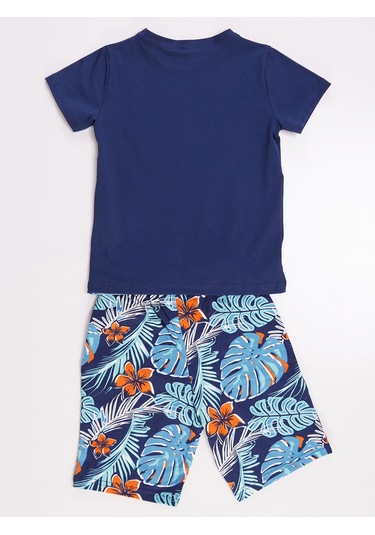 Denokids Surfer Croco Erkek Çocuk Şort Takım Çok Renkli