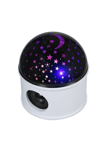 Yunboo Beyaz Led Yıldız Gökyüzü Ve Noel Projeksiyon Lambası - Bluetooth Hoparlörlü, Döner, Renkli Işık Efektleri, Akıllı Kontrol