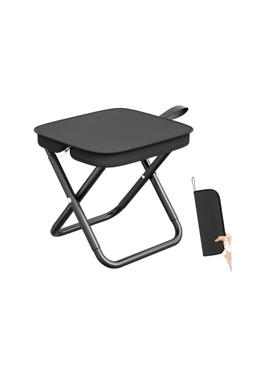 Moveevo Siyah Dış Mekan Katlanabilir Sandalye - Taşınabilir X-şekilli Desteği, Kamp-fishing İçin Hafif Makineli Oturak Siyah