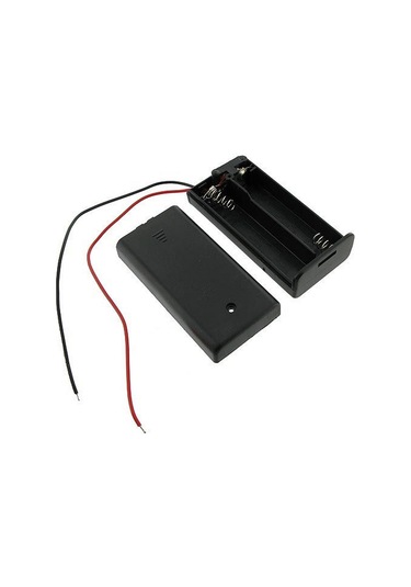 Kapaklı Anahtarlı Kablolu 2 Li Pil Yuvası Aa Pil İçin 5 Adet