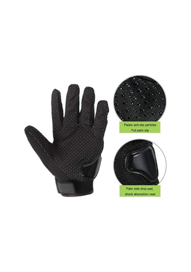 Fortunelane Erkek Motosiklet Eldiveni, Soluklu, Siyah, L Beden, Bilek Ayarı Var