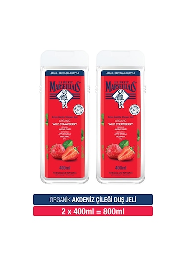 Le Petit Marseillais Akdeniz Çileği Banyo ve Duş Jeli 2 x 400 ML
