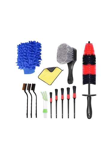 Samdoo 13 Parça Otomobil Temizlik Fırçası Seti - Tekerlek, Jant, Açıklar Ve İç Mekan İçin Detaylı Temizleme Aracı
