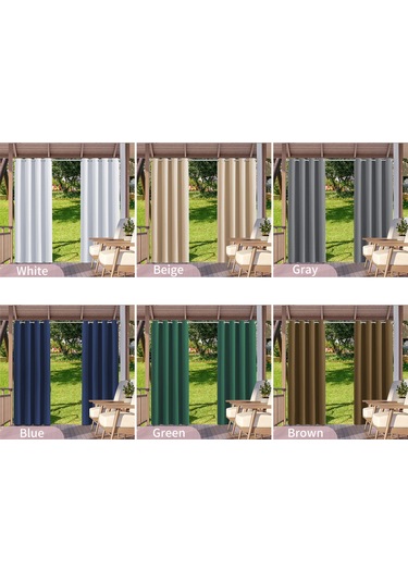 Vkemall Dayanıklı Su Geçirmez Poliester Perde, Tam Gizlilik Ve Güneş Engeli, Bahçe/ Havuz/ Veranda İçin, Tek Panel, 132x213 Cm