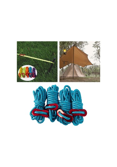 Suntek 4 Adet 6.65ft Gezi Yansıtıcı Naylon Kordon Çadır Mavi