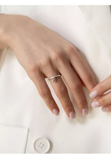 Sılverme Gümüş A Harfi Yüzük 925 Ayar Gümüş 94663274 Gri