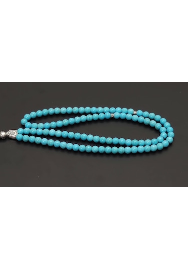 99Lu Namaz Tesbihi - Turkuaz Doğaltaş Tesbih - 8 MM Küre Kesim