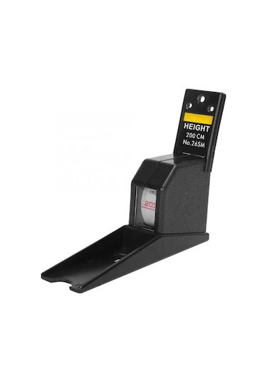 Siyah Ölçüm Cetveli 2 Metre Yükseklik Boy Ölçer Geri Çekilebilir Şerit Metre Cetvel Metal Ölçme Aracı Şerit Metre