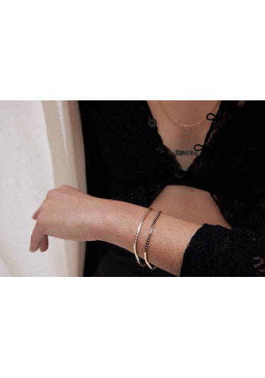 Reis Kuyumculuk T10729 Piazza Brown Bangle Altın Bilezik