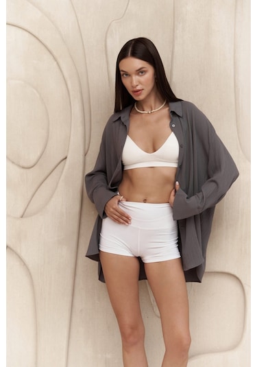 Durres Füme Oversize Gömlek Füme