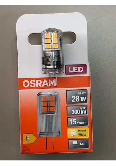 Osram 5 Adet G4 Led Lamba 12v 2,2w 300 Lümen 2700 Kelvin Sarı 15,