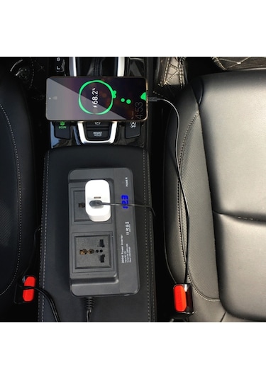 Sones Dc12v 200w Ac220v Araba Akıllı Çok Fonksiyonlu Dijital Ekran İnvertör, Ab Tak